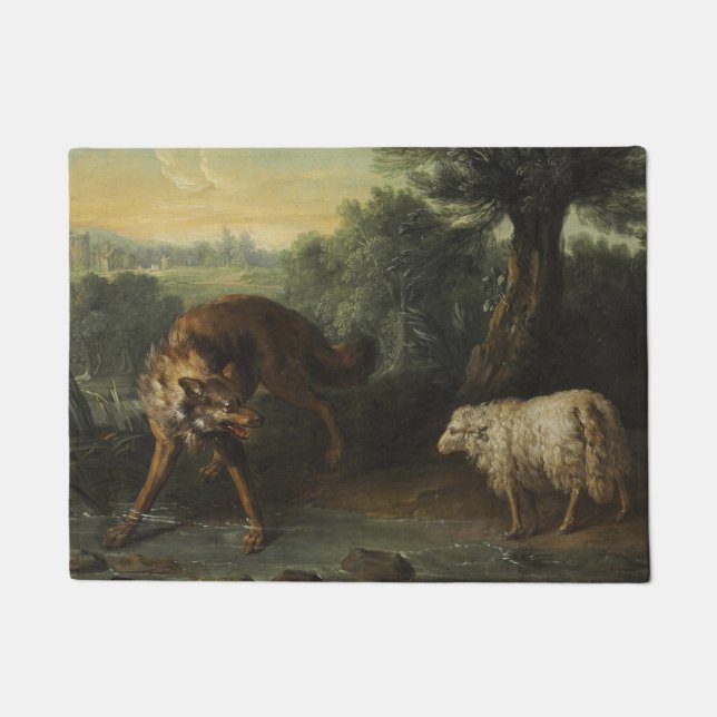 De wolf en het lam (door Jean-Baptiste Oudry) Deurmat (Voorkant)