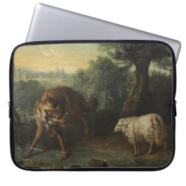 De wolf en het lam (door Jean-Baptiste Oudry) Laptop Sleeve