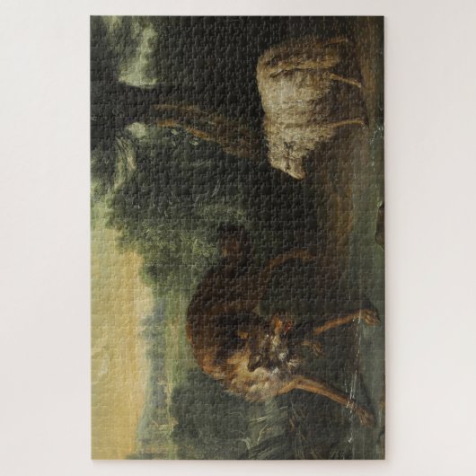 De wolf en het lam (door Jean-Baptiste Oudry) Legpuzzel (Verticaal)