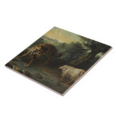 De wolf en het lam (door Jean-Baptiste Oudry) Tegeltje (Zijkant)