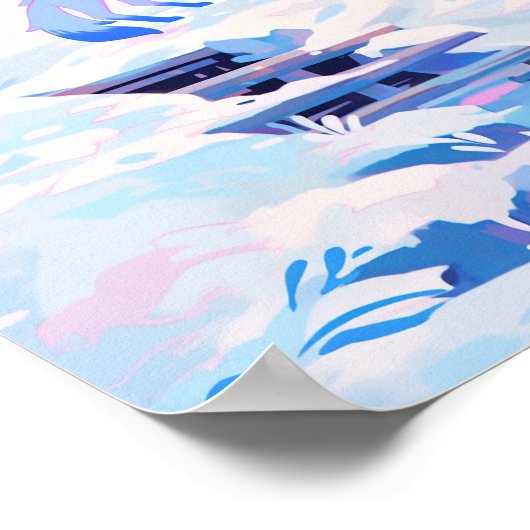 De wolf in de sneeuw poster (Hoek)