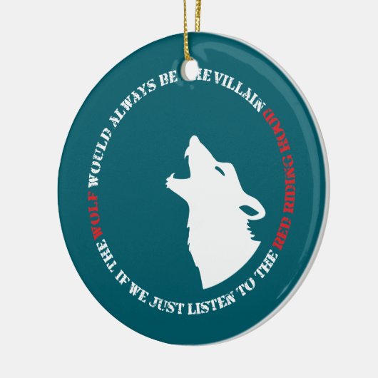 De wolf is altijd de boosdoener keramisch ornament (Links)