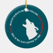De wolf is altijd de boosdoener keramisch ornament (Achterkant)