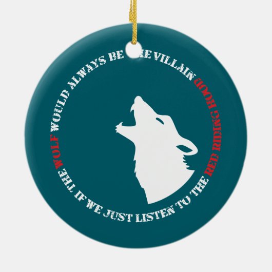 De wolf is altijd de boosdoener keramisch ornament (Achterkant)