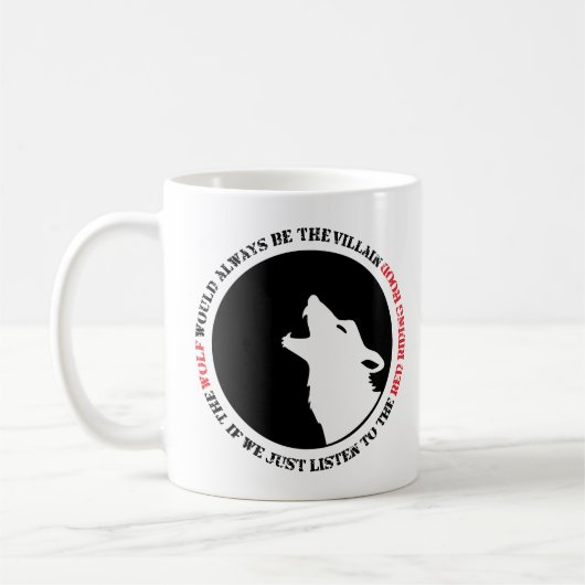 De wolf is altijd de boosdoener koffiemok (Links)