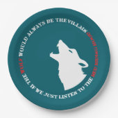 De wolf is altijd de boosdoener papieren bordje (Voorkant)