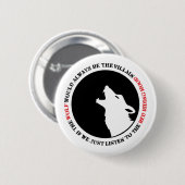 De wolf is altijd de boosdoener ronde button 5,7 cm (Voorkant /achterkant)