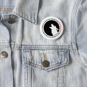 De wolf is altijd de boosdoener ronde button 5,7 cm
