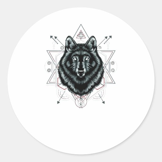 De Wolf Ronde Sticker (Voorkant)