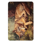 De wolf slaapt in het bos magneet (Verticaal)