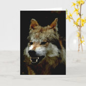 De wolf van Halloween Kaart (Gele Bloem)