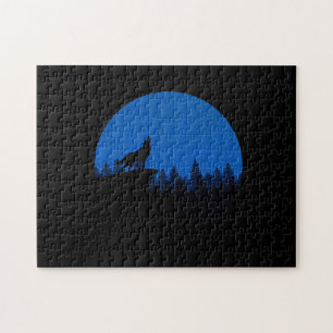 De wolf vliegt naar de maan legpuzzel