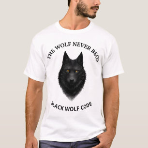 De Wolf Vraagt Nooit - Black Wolf Grafische T-Shir T-shirt