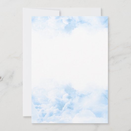 De wolk Negen donzige wolk Baby Boy Shower Kaart (Achterkant)