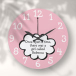 De Wolk van de klap op een Koord gepersonaliseerde Grote Klok<br><div class="desc">Perfect voor kleuterscholen,  slaapkamers of elke kamer thuis. Een leuk,  leuk ontwerp met een cloud op een string,  personaliseer je met de naam van een geliefde en pas je favoriete achtergrondkleur aan om een uniek geschenk te creëer. Ontworpen door: Thisnotme©</div>
