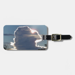 de wolk van de onderkant blokkeert de zon bagagelabel