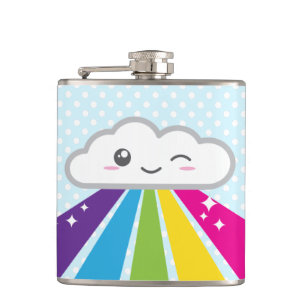 De Wolk van Kawaii en de Fles van de Regenboog Heupfles
