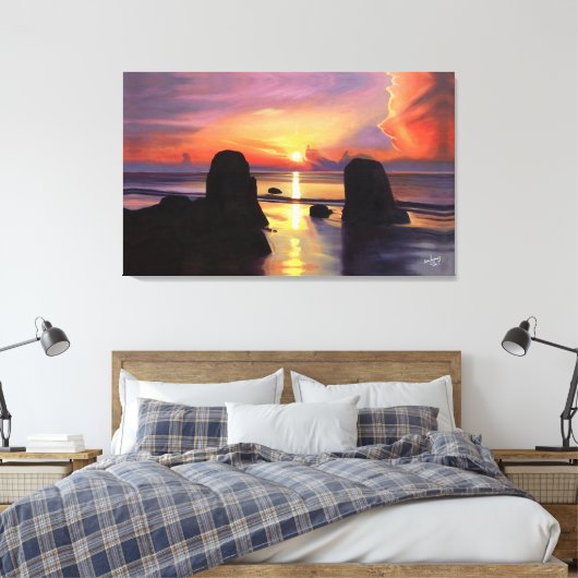 De wolken doorbreken canvas afdruk (Insitu (Slaapkamer))