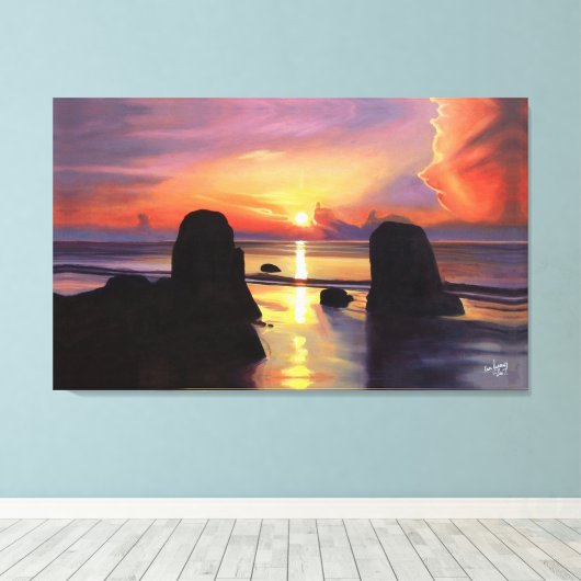 De wolken doorbreken canvas afdruk (Insitu (Houten vloer))