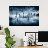 De wolken van het woud van de Regen in de Stille O Poster (Thuiskantoor)