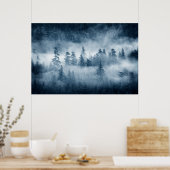 De wolken van het woud van de Regen in de Stille O Poster (Keuken)