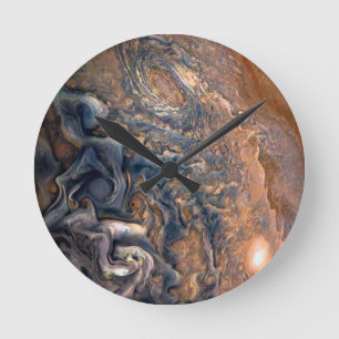 De wolken van Planet Jupiter dicht bij elkaar Ronde Klok