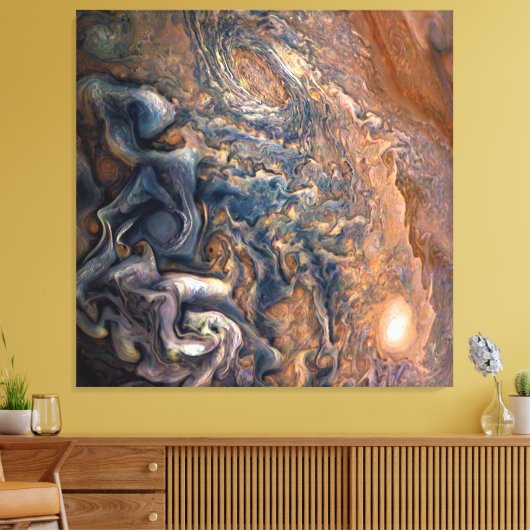 De wolken van Planet Jupiter dicht Canvas Afdruk (Insitu (Woonkamer))