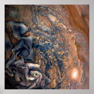 De wolken van Planet Jupiter dicht Poster