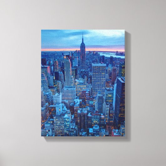 De wolkenkrabbers van Manhattan zijn verlicht Canvas Afdruk (Voorkant)