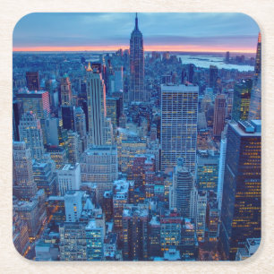 De wolkenkrabbers van Manhattan zijn verlicht Kartonnen Onderzetters