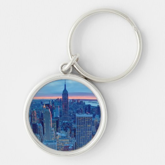 De wolkenkrabbers van Manhattan zijn verlicht Sleutelhanger (Voorkant)