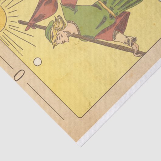 De wollige arcana tarotkaarthond in nood tissuepapier (Detail)