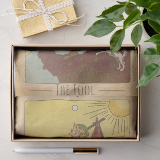 De wollige arcana tarotkaarthond in nood tissuepapier (Geschenk)