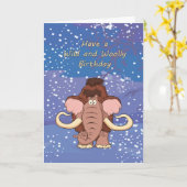 De wollige MammoetKaart van de Verjaardag Kaart (Gele Bloem)