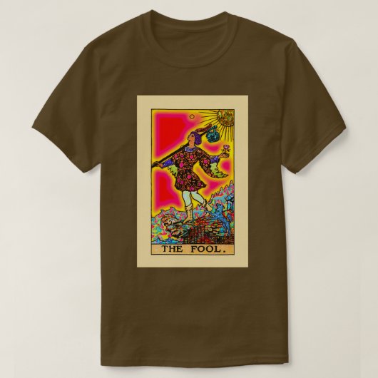 De wolpsychedelische tarot in regenboog t-shirt (Design voorkant)
