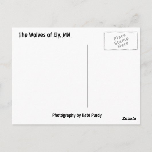 De wolven van Minnesota! Briefkaart (Achterkant)