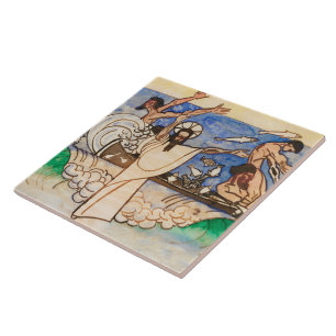 De wonderbaarlijke vangst van vis Jan Toorop Tegeltje