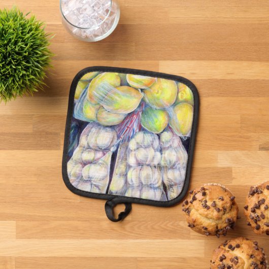 De wonderen van de natte markt. pannenlap (Top down)