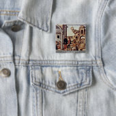 De wonderen van St. Vincent Ferrer Detail Vierkante Button 5,1 Cm (In situ)