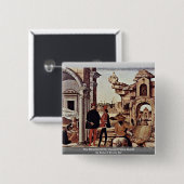 De wonderen van St. Vincent Ferrer Detail Vierkante Button 5,1 Cm (Voorkant /achterkant)