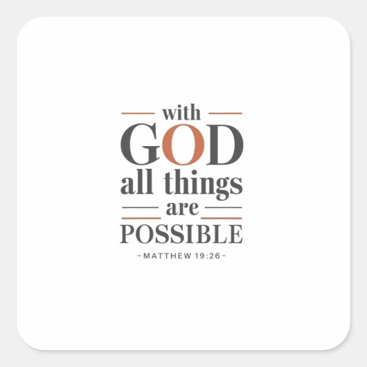 De wonderwerker: Geloof en bereik met God Vierkante Sticker (Voorkant)