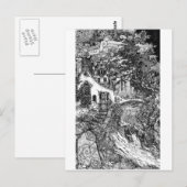 de woning; afbeelding van pen en inkt briefkaart (Voorkant / Achterkant)