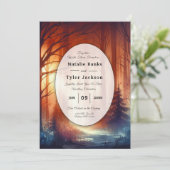 De Woodland Spell van Falling Leaves Wedding Kaart (Staand voorkant)