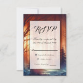 De Woodland Spell van Falling Leaves Wedding RSVP Kaartje (Voorkant)