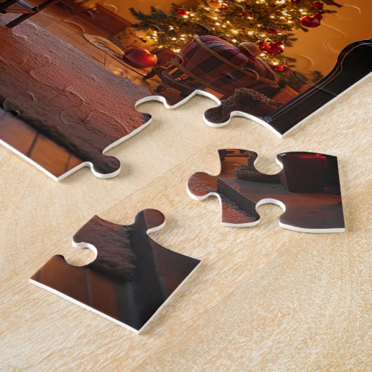 De woonkamer van Kerstmis Legpuzzel (Zijkant)