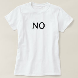 De Woord Geen Eenvoudige Minimalistische Statement T-shirt