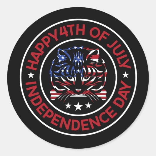 De woorden 4 juli ronde sticker (Voorkant)