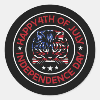 De woorden 4 juli ronde sticker