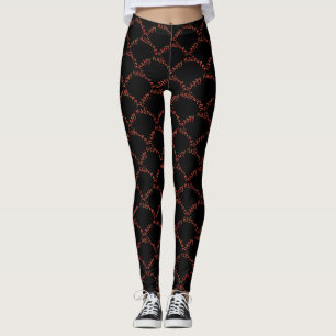De woorden "Happy Halloween" in het sinaasappel op Leggings