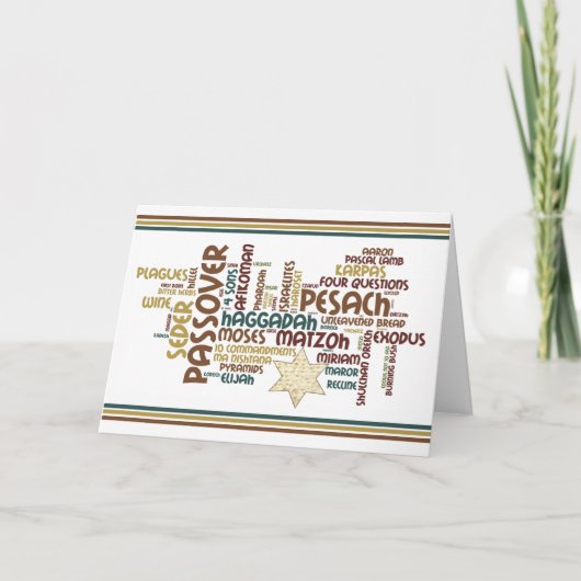 De Woorden van de Pascha en Ster Matzah Kaart (Voorkant)